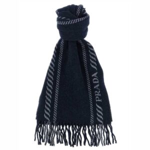 Prada Fringed Knitted Scarf