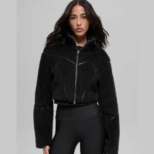 Sherpa Cropped Slope Side Jacket Black