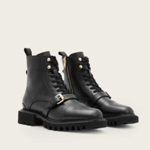 Tori Leather Boots Black/warm Brass