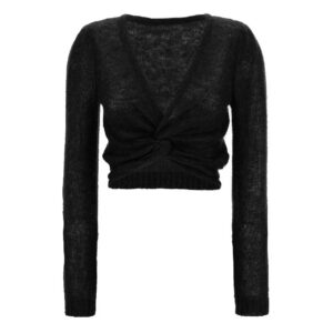 TWINSET Long-Sleeved Knitted Shrug Black