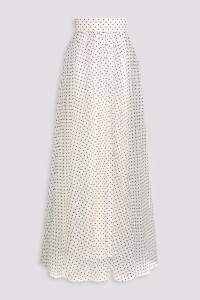 Zimmermann Polka-Dot Flocked Pleated Tulle Maxi Skirt