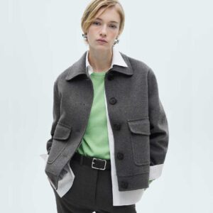 Wool jacket with pockets Grey