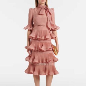 Zimmermann Tiered pleated midi dress