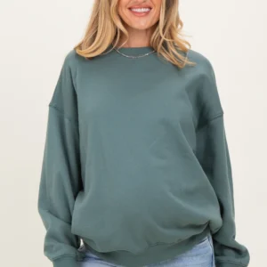 Ash Jade Oversized Maternity Fleece Sweatshirt
