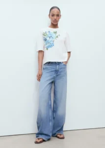 Floral-print cotton t-shirt