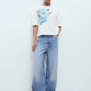 Floral-print cotton t-shirt