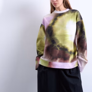 Topshop abstract print oversized sweatshirt in pink