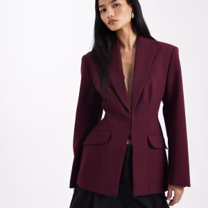 ASOS DESIGN ultimate sculpted suit blazer in plum