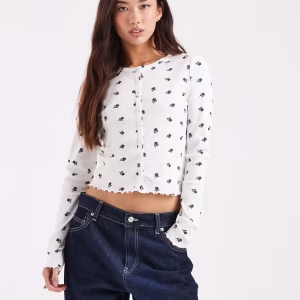 ONLY flower print cardigan in white