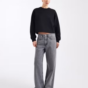 Miss Selfridge bow back sweatshirt in black