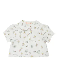 Marni Kids floral-pattern short-sleeve shirt