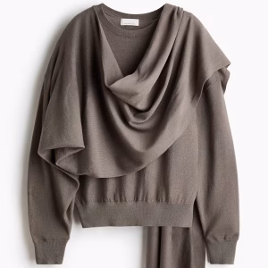 Cashmere-Blend Sweater with Scarf Detail