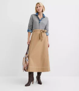 Belted Midi Pocket Skirt