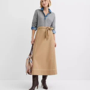 Belted Midi Pocket Skirt