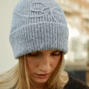 Grey Bow Detail Beanie