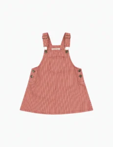 KONGES SLØJD Luc Spencer Overall Dress in Milk Rouge Stripe