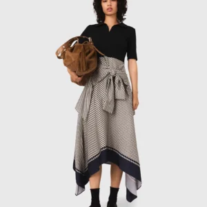 Printed two-tone dress