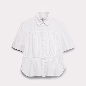 Pure Linen Relaxed Drawstring Shirt