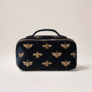 Honey Bee Velvet Open Flat Makeup Bag Elizabeth Scarlett