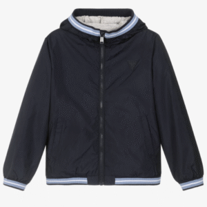 Guess Boys Navy Blue Hooded Windbreaker Jacket