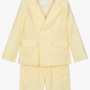 Patachou Boys Pastel Yellow Double Breasted Suit