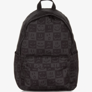 Molo Boys Black Check & Smiling Face Canvas Backpack