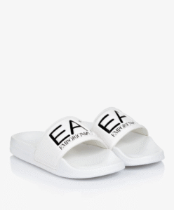 EA7 Emporio Armani White EA7 Logo Sliders