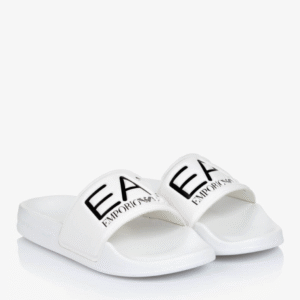 EA7 Emporio Armani White EA7 Logo Sliders