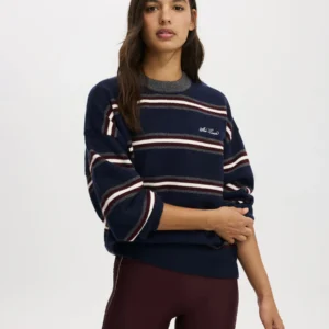 Cotton On Blue Plush Graphic Crew Jumper