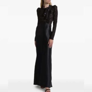 Alberta Ferretti lace-tie maxi dress