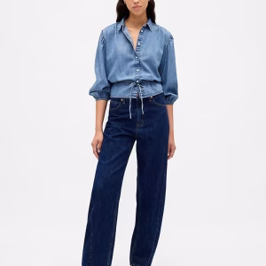 Denim Tie-Waist Top