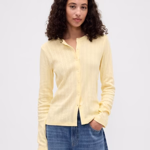 Ribbed Pointelle Top