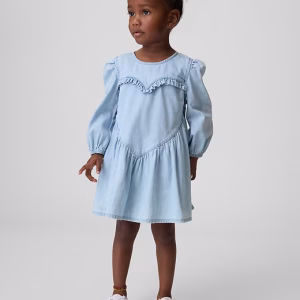 Baby & Toddler Denim Ruffle Heart Dress