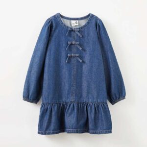 Cotton On Blue Betty Bow Front Denim Dress
