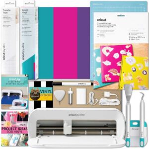 Cricut Joy Xtra Machine with Printable Sticker Paper and Vinyl Sampler Bundle