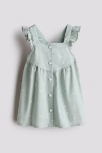 Ruffle-trimmed Cotton Dress
