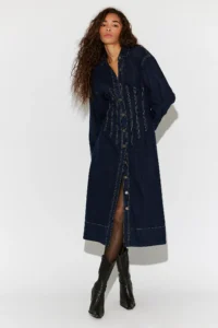 Velverie Denim Midi Dress