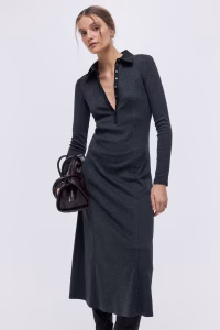 Fine-Knit Polo Dress