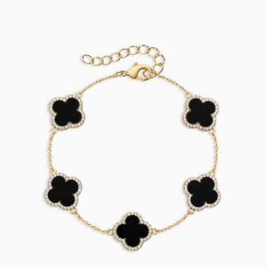 Icon Black Bracelet 14kt Gold Plated