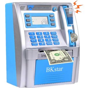 Kids Talking Blue ATM Piggy Bank with Debit Cards