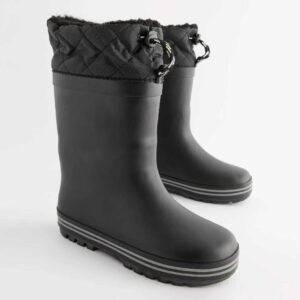 Mono Black Warm Lined Cuff Wellies