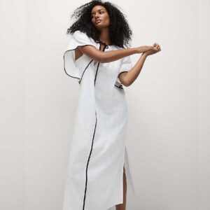 M&S Pure Cotton V-Neck Kaftan Beach Dress