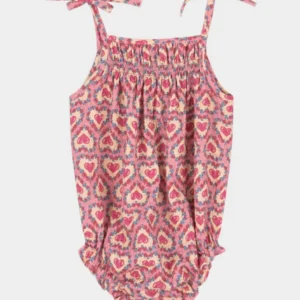 Konges Slojd Girl's Vivian Heart-Print Bubble Romper, Size 3M-18M