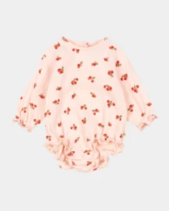 Konges Slojd Girl's Chleo Long Sleeve Bubble Romper, Size 3M-18M