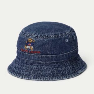 Polo Bear Indigo Denim Bucket Hat