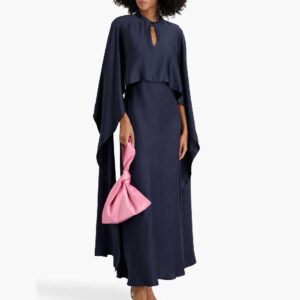 SIMKHAI Amory cape-effect satin-crepe maxi dress