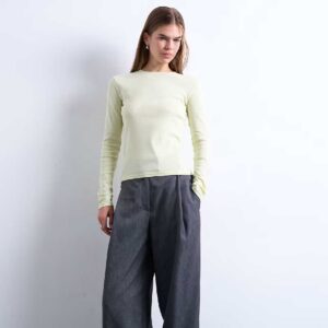 Topshop long sleeve everyday tee in sage green