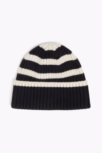 TOTEME Signature striped ribbed wool beanie