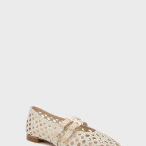 Tuckernuck Shoes White Woven Buckle Nina Flats