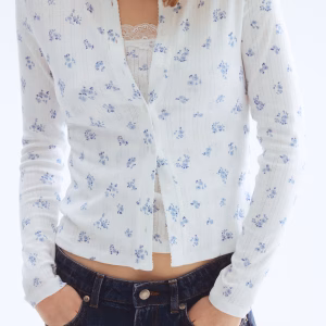 Pointelle jersey cardigan